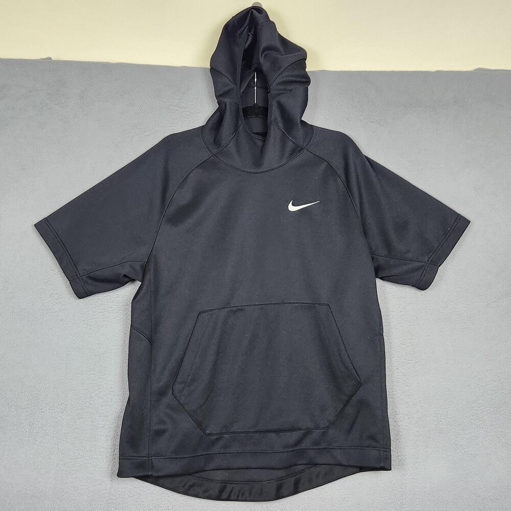 Nike Dri-FIT Spotlight Hoodie Mens Large Black Short Sleeve BV3607-010 Athletic